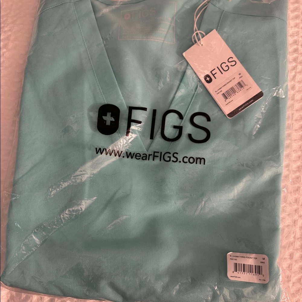 Limited edition aqua Figs one pocket scrub top